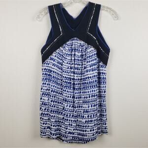 One September | Blue & White Top, Size Small